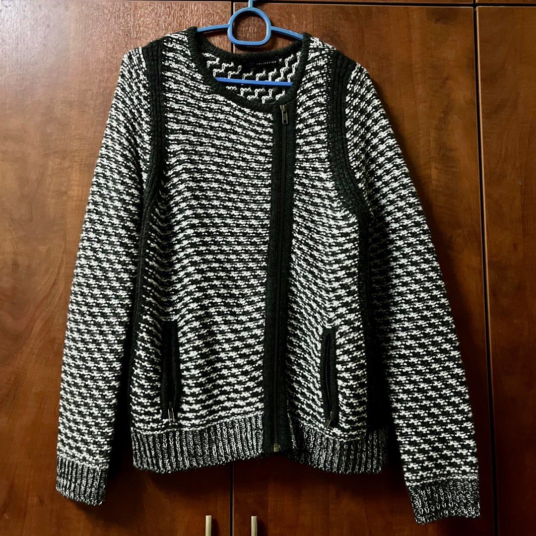 M S Collection Cardigan Black White Grey Outerwear Women s