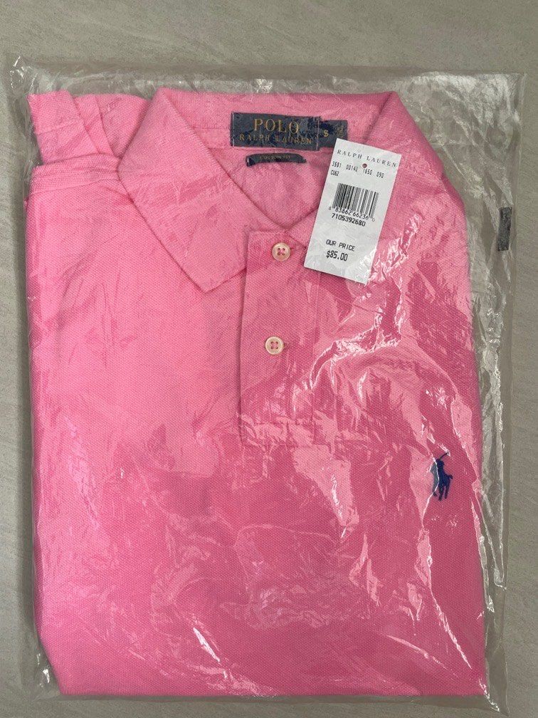 New Ralph Lauren Polo Shirt Small M Pink USA Short Sleeves Christmas