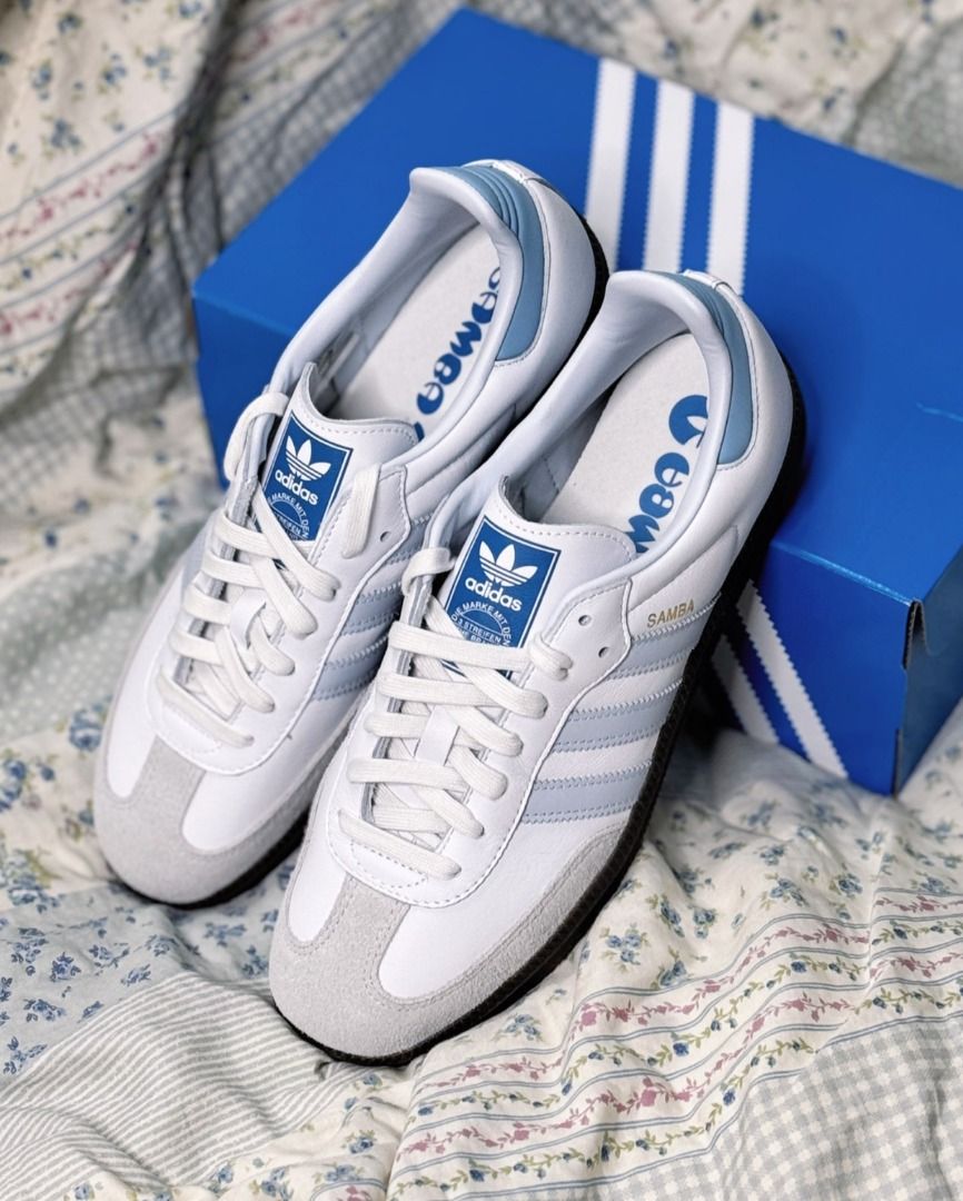 Adidas originals samba white red blue sales