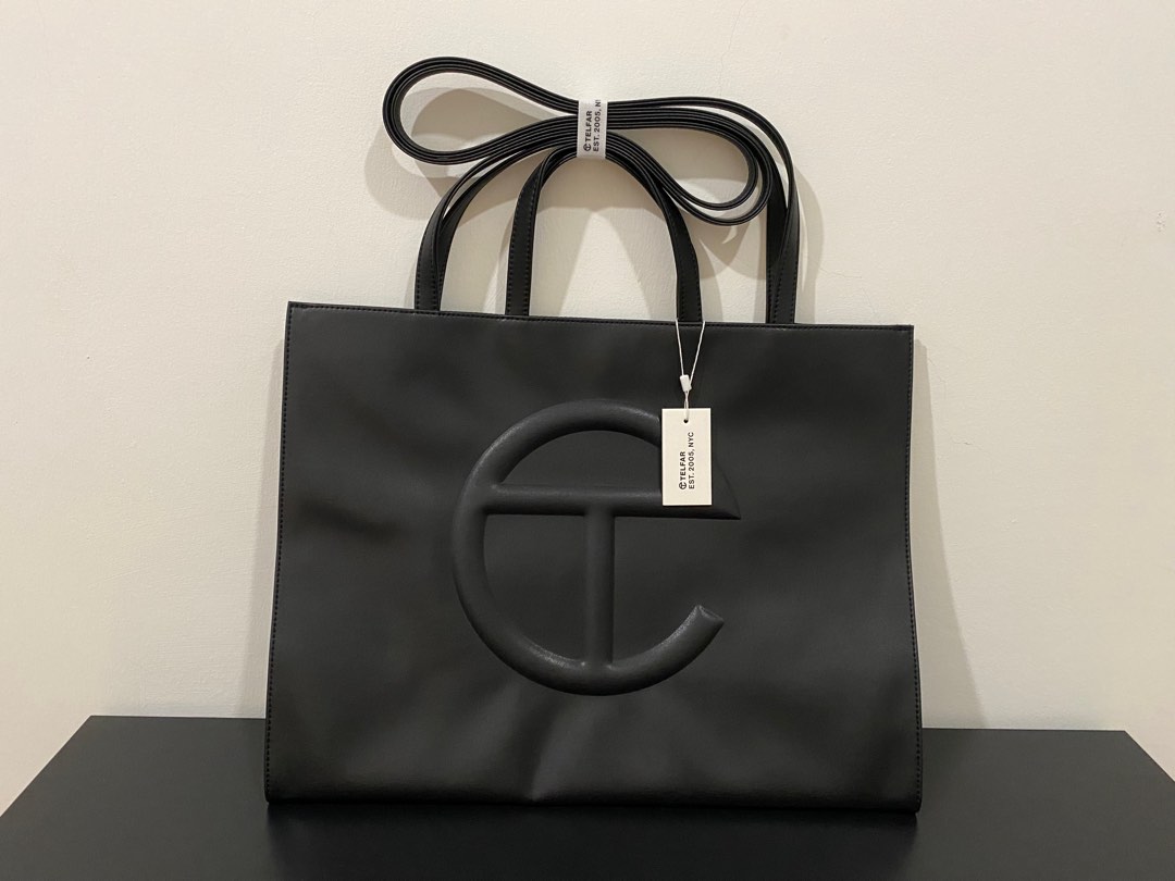 Telfar large discount black shopping bag