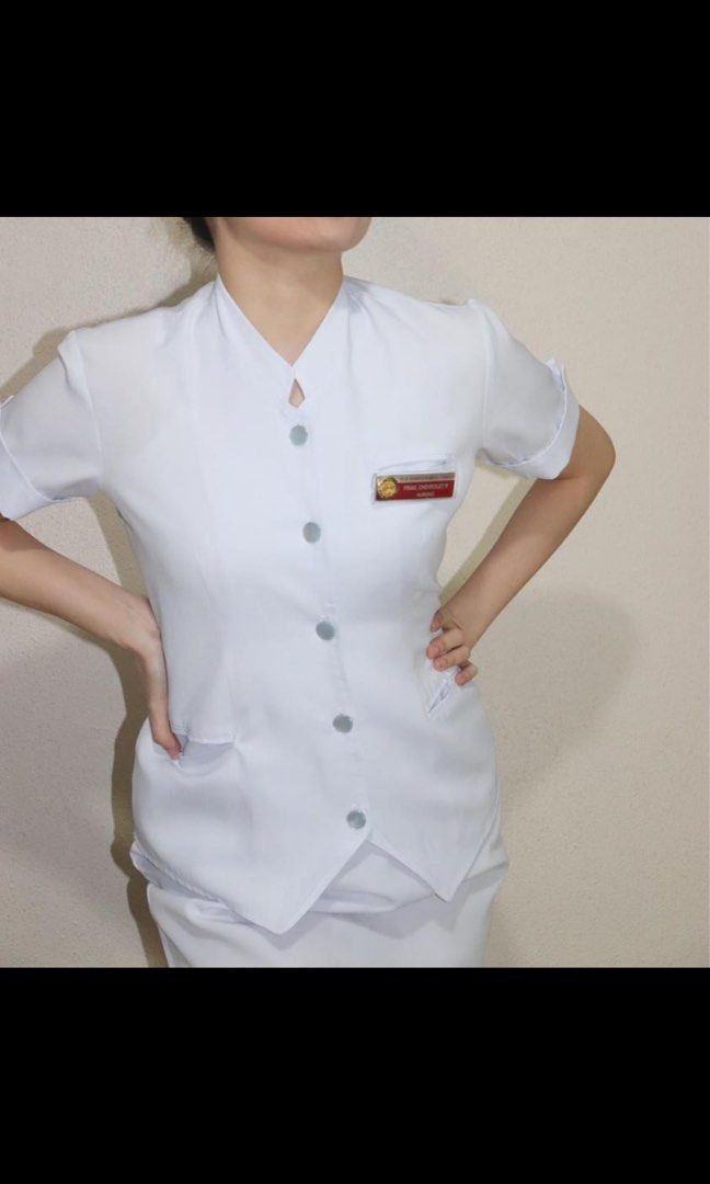 Nurse Gala Uniform (Category: Dresses) located in Caloocan City. Submitted by jumbohakdog (Listing ID 1270527173, Image 1). Description: Pwede pang board exams!!! Clinical grad or oath taking 650 each set (blouse and pencil skirt) Two (2) sets available Waist 28-30 Height 5”2.