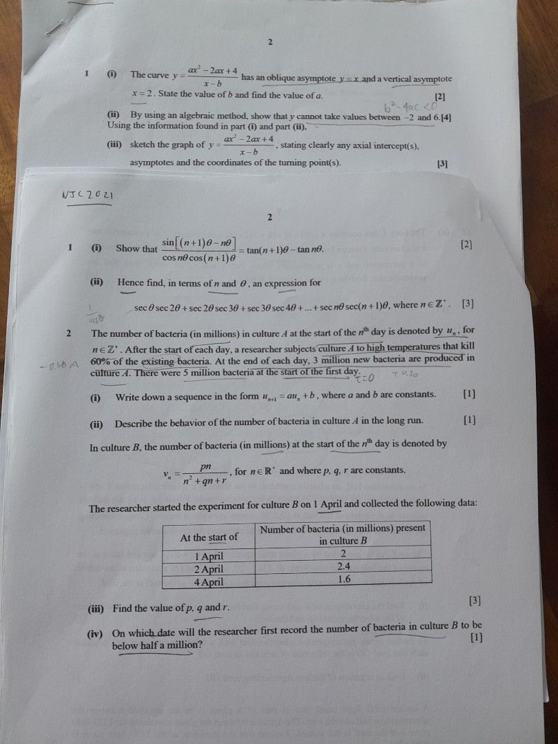 Nyjc H2 Mathematics practice papers and summary book, Hobbies & Toys ...