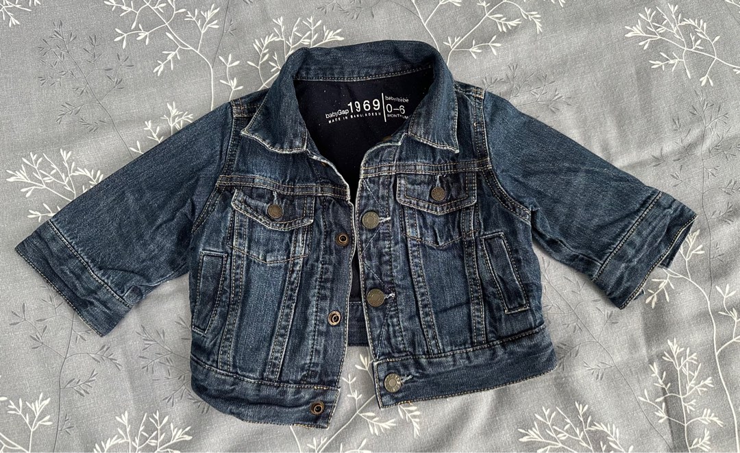 Gap womens black denim sale jacket