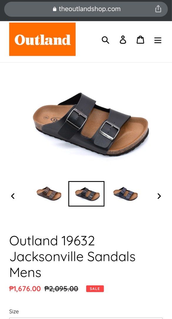 Outland sandals online size chart