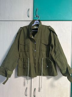Girls army green jacket sale