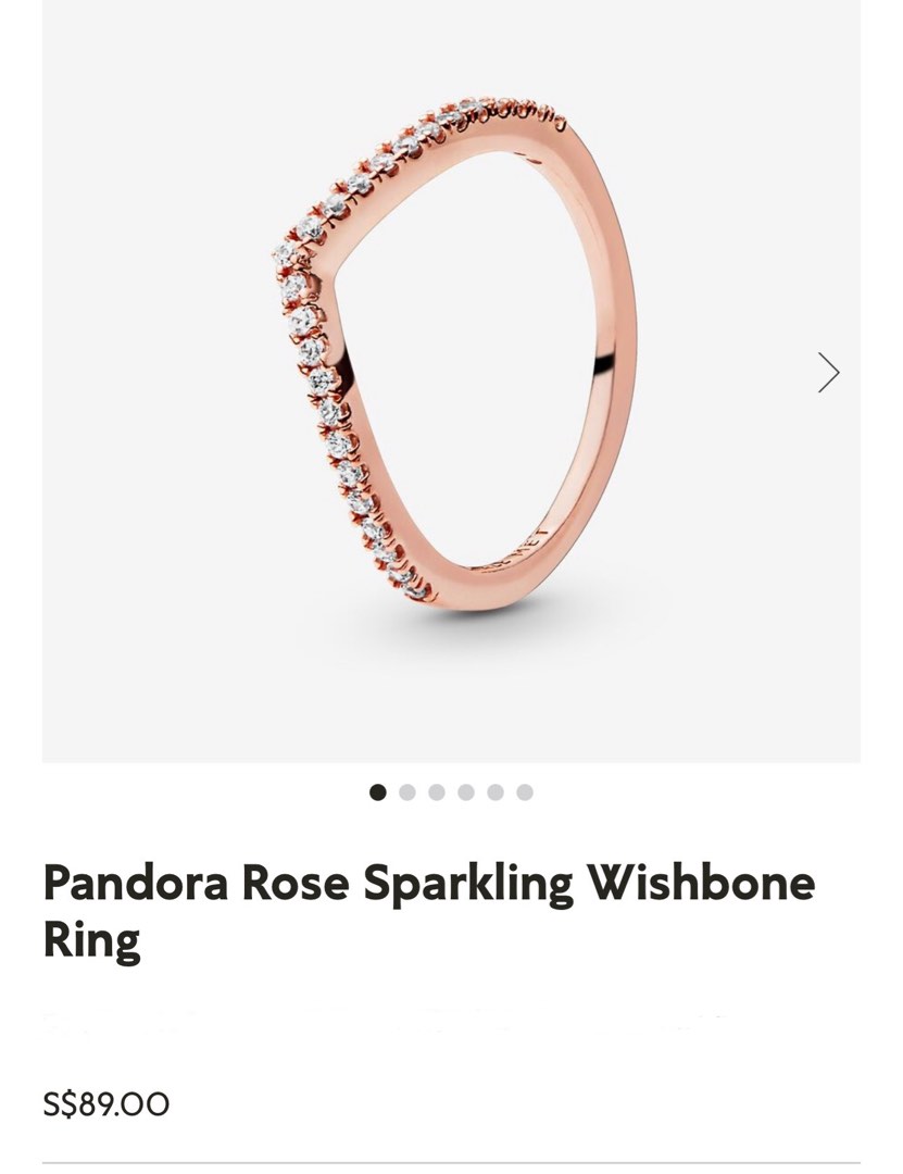 Pandora wishbone store ring rose