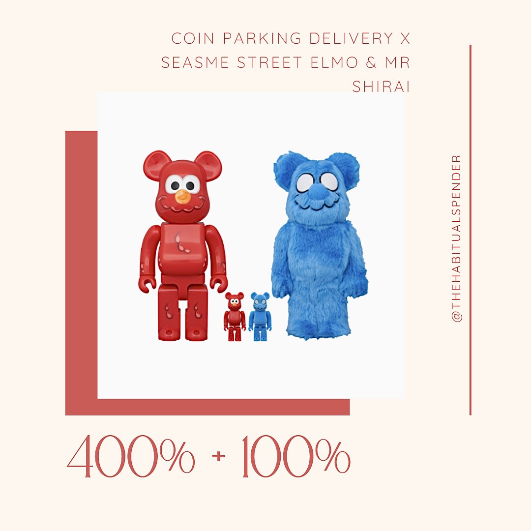 PO: Bearbrick Coin Parking Delivery x Sesame Street Elmo (CPD Ver.) u0026 Mr  Shirai 400% u0026 100%