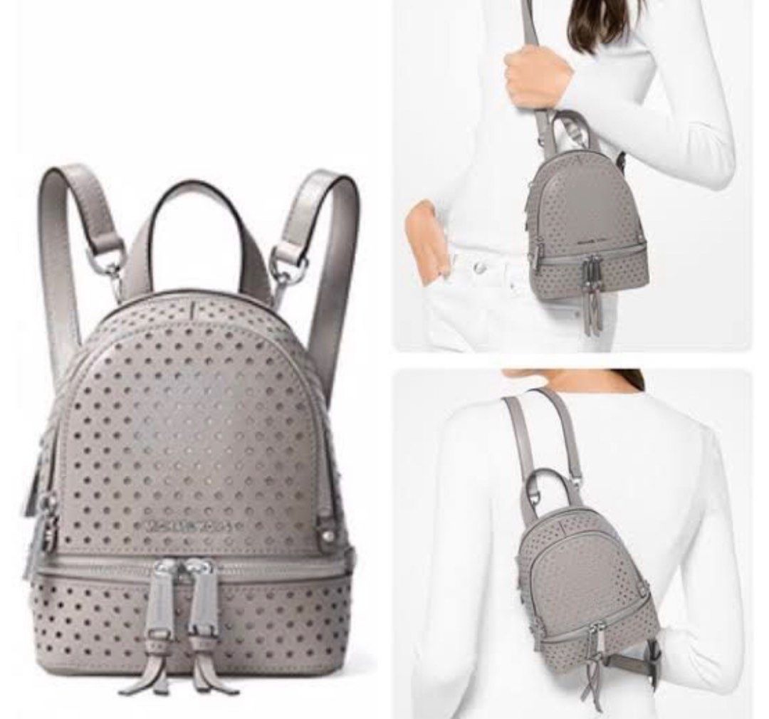 Preloved Auth MICHAEL Michael Kors Rhea Mini Perforated Leather Backpack