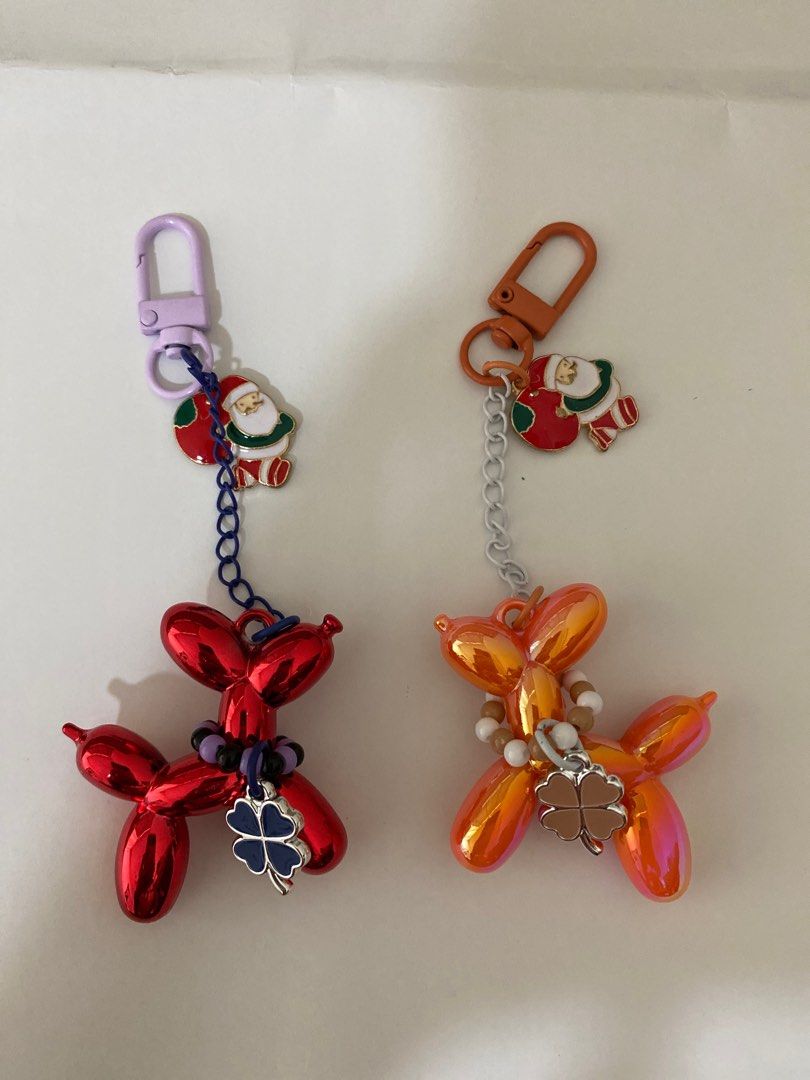Price for each Santa Balloon Dog Keychain Hobbies Toys