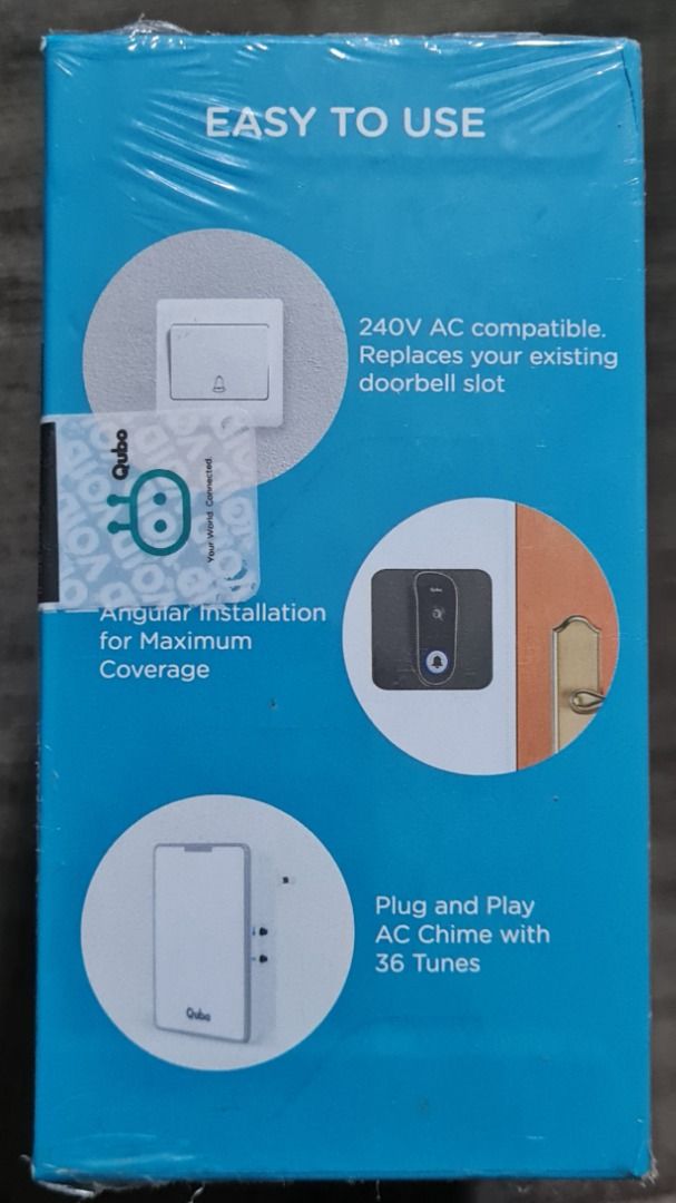 Qubo Smart WIFI Video Door bell, Furniture & Home Living, Security