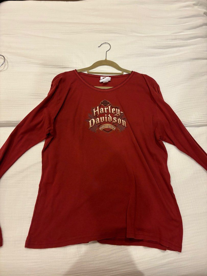 Red long cheap sleeve shirt womens