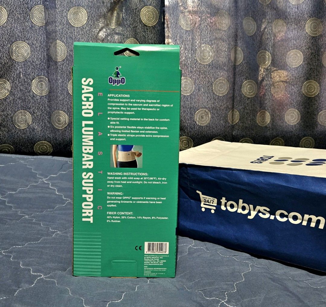 Sacro Lumbar Support (Original at Toby's) (Category: Braces, Support & Protection) located in Quezon City. Submitted by heartfreya (Listing ID 1270575720, Image 2). Description: Oppo Sacro Lumbar Support 100% Original Bought it worth 3,600 at Toby's Megamall It was specifically recommended by my Orthopedic & Physical Therapist to treat my lumbar pain & to correct my posture. Brand New, I haven't managed to use if kasi madalas akong naka-croptop I