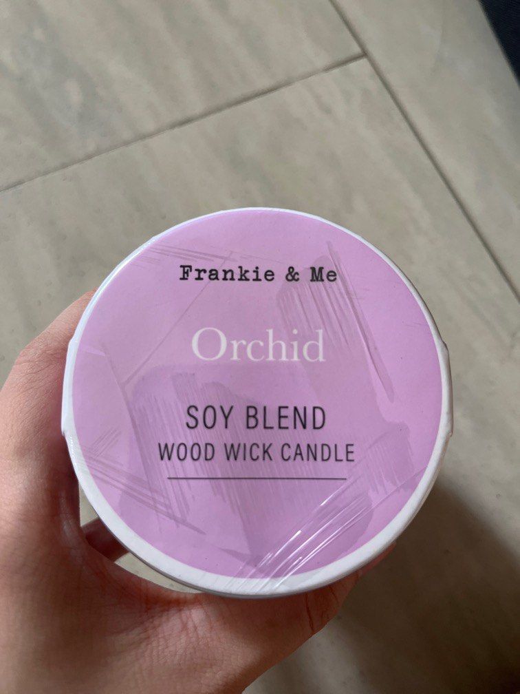 Scented Candle Orchid Frankie & Me, Furniture & Home Living, Home Fragrance on Carousell