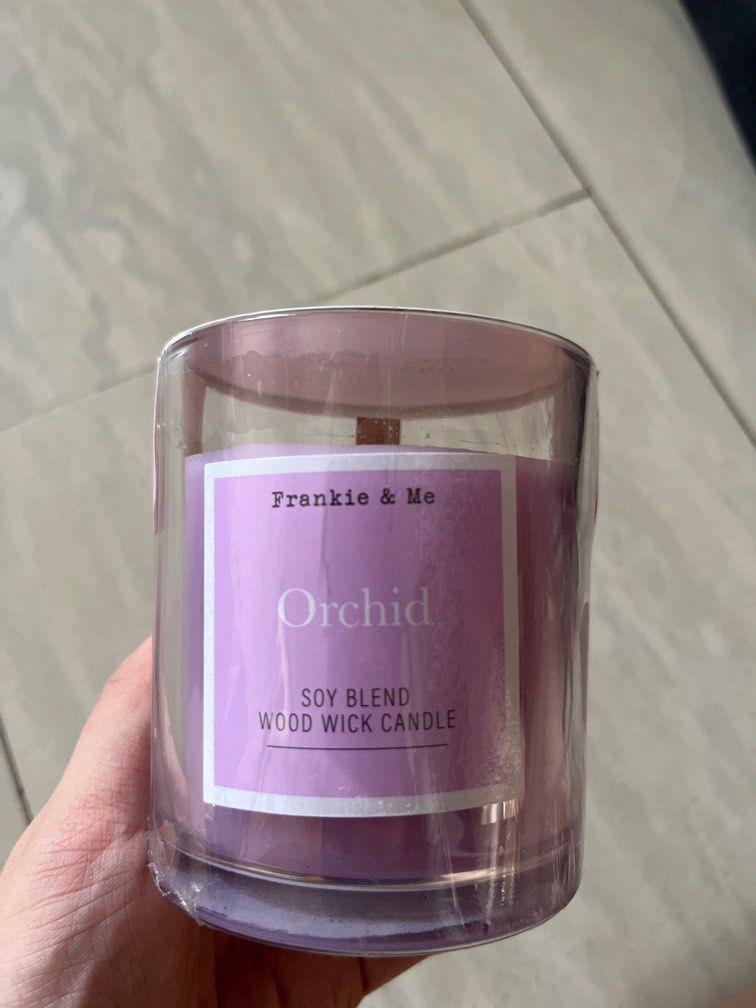 Scented Candle Orchid Frankie & Me, Furniture & Home Living, Home Fragrance on Carousell