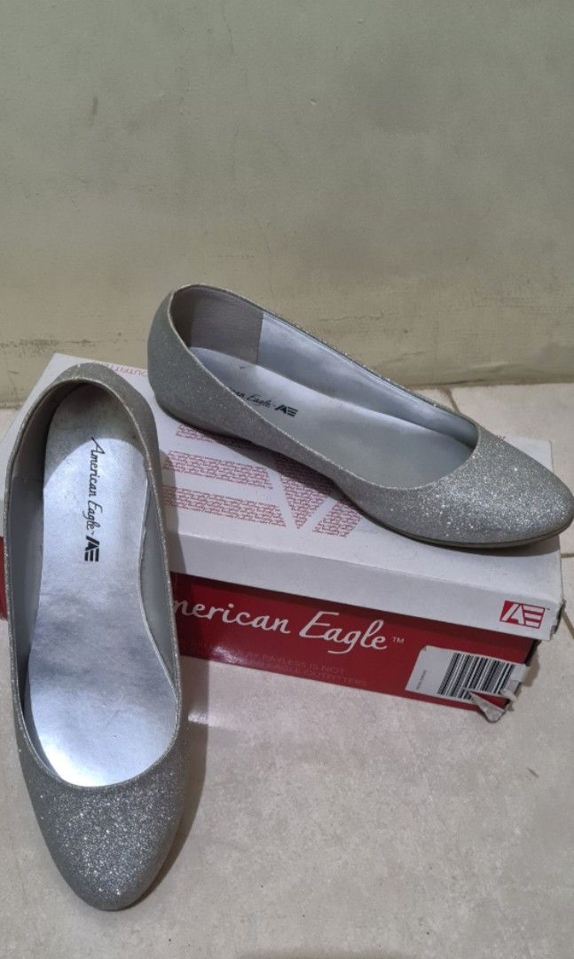 Payless shoes silver flats sale
