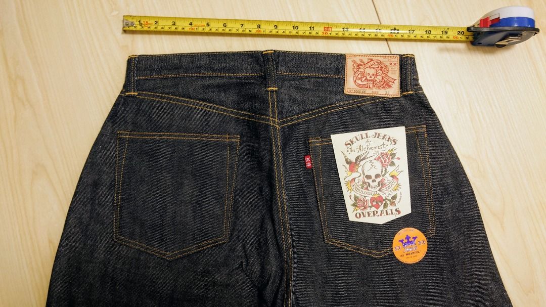 日本牛仔褲品Skull Jeans 5001XX, W35, UNWASH, 男裝, 褲＆半截裙