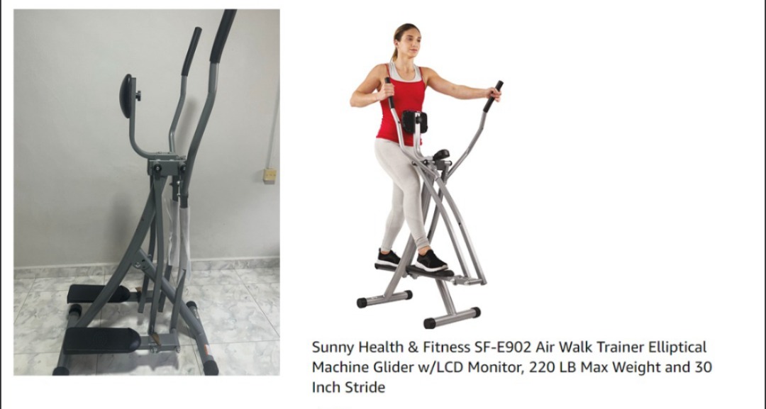 Sunny Health Fitness SF E902 Air Walk Trainer Elliptical Machine