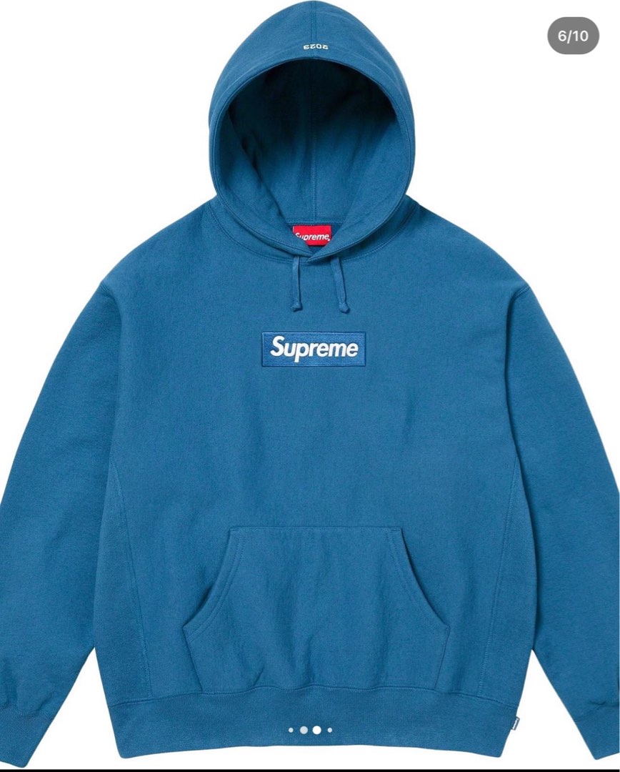 Blue supreme box logo hoodie clearance
