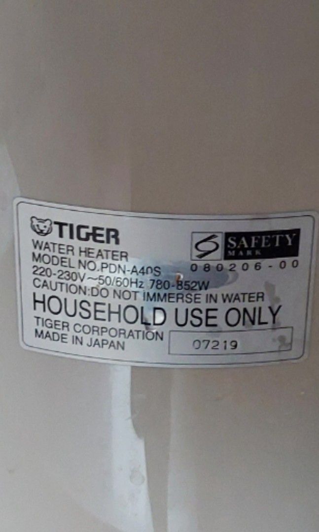 TIGER Electric Water Heater/Warmer, TV & Home Appliances, Kitchen