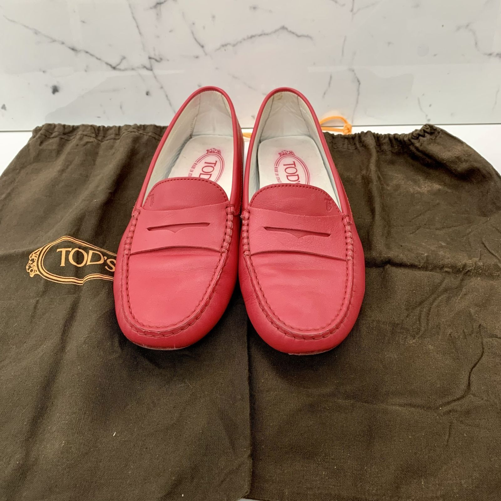 Red driving loafers sale