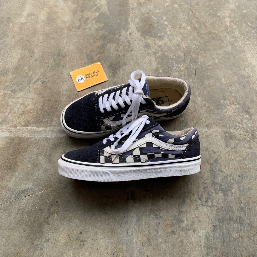 Vans old shop skool checkerboard navy