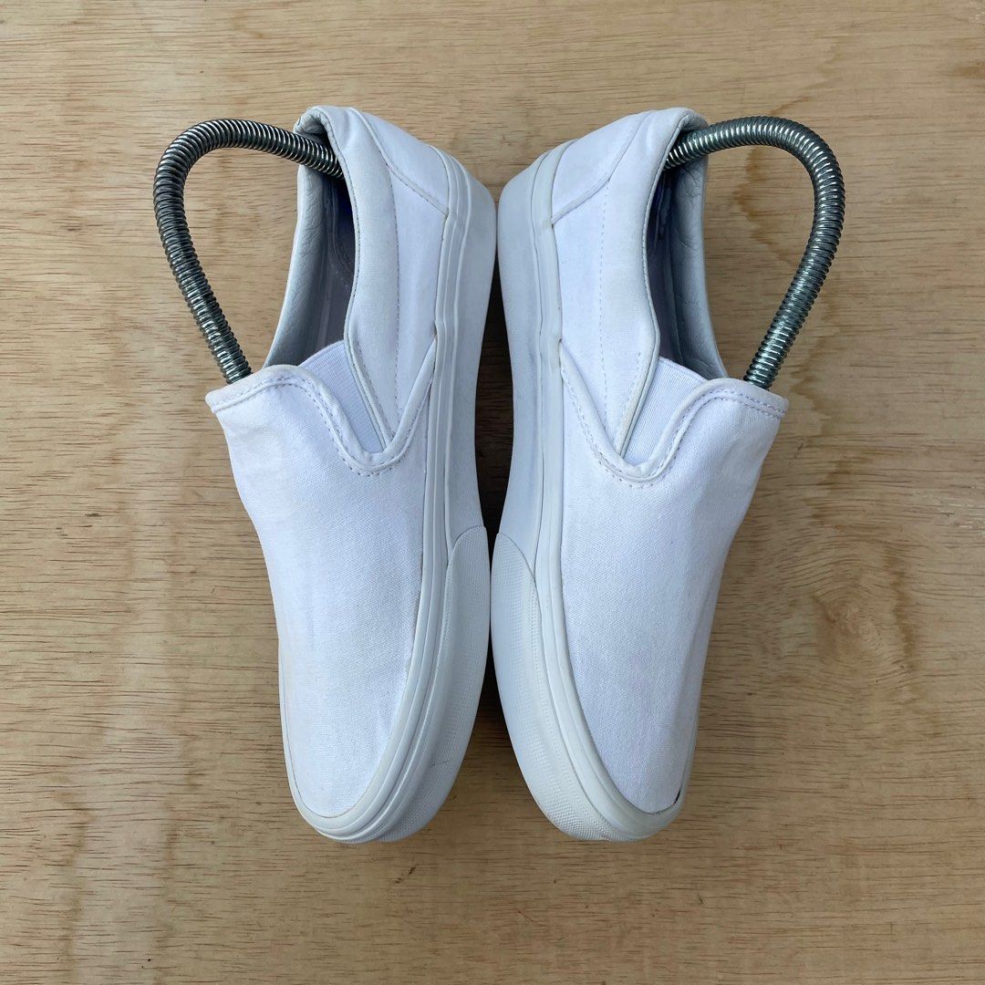 All white strap vans on sale