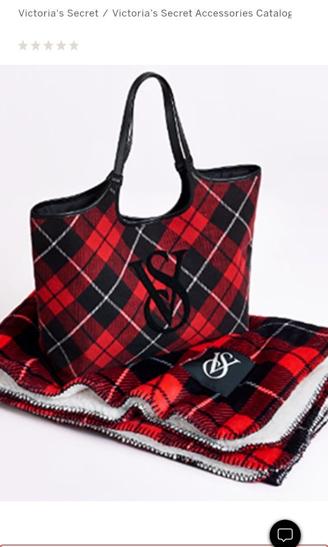 Victoria Secrets Plaid tote and blanket set Luxury Bags Wallets on Carousell