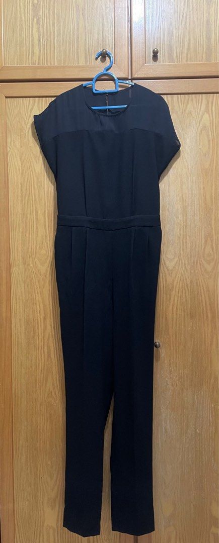 WAREHOUSE Black Jumpsuit with sheer panel UK8 Women s Fashion