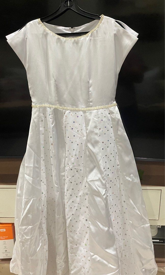 Girls white sequin dress sale