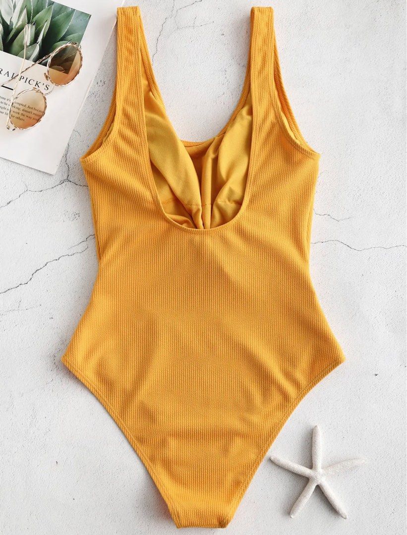 Ribbed knotted cut out swimsuit new arrivals