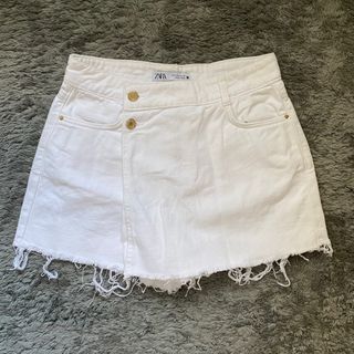 ZARA White Denim Skort - Short and Skirt