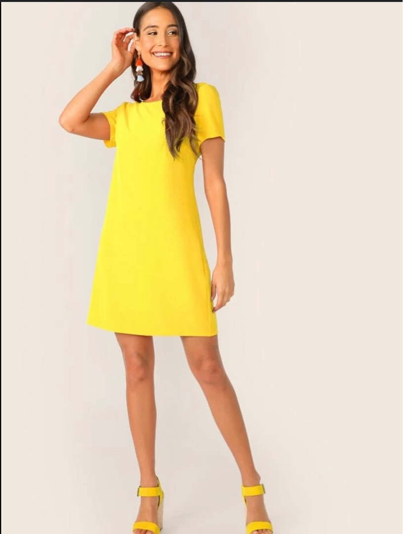 Yellow cap sleeve dress outlet