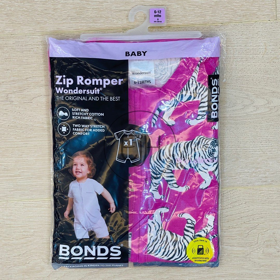 1 Bonds Zip Romper Tiger Pink Summer