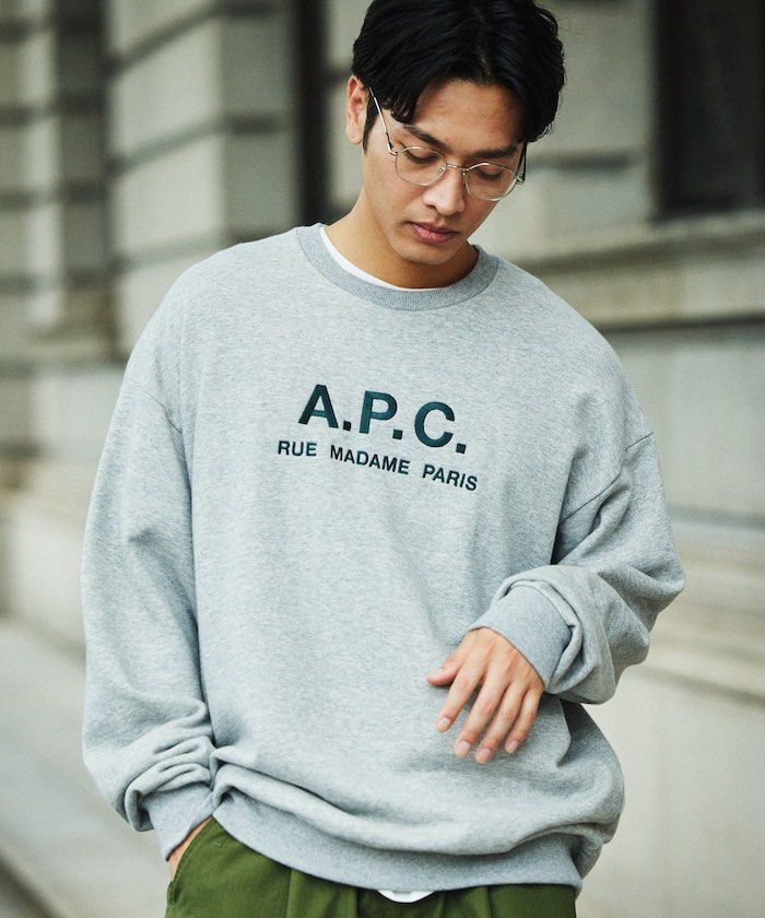 Embroidered Hoodies Apc Grey Hoodie Logo-embroidered Organic