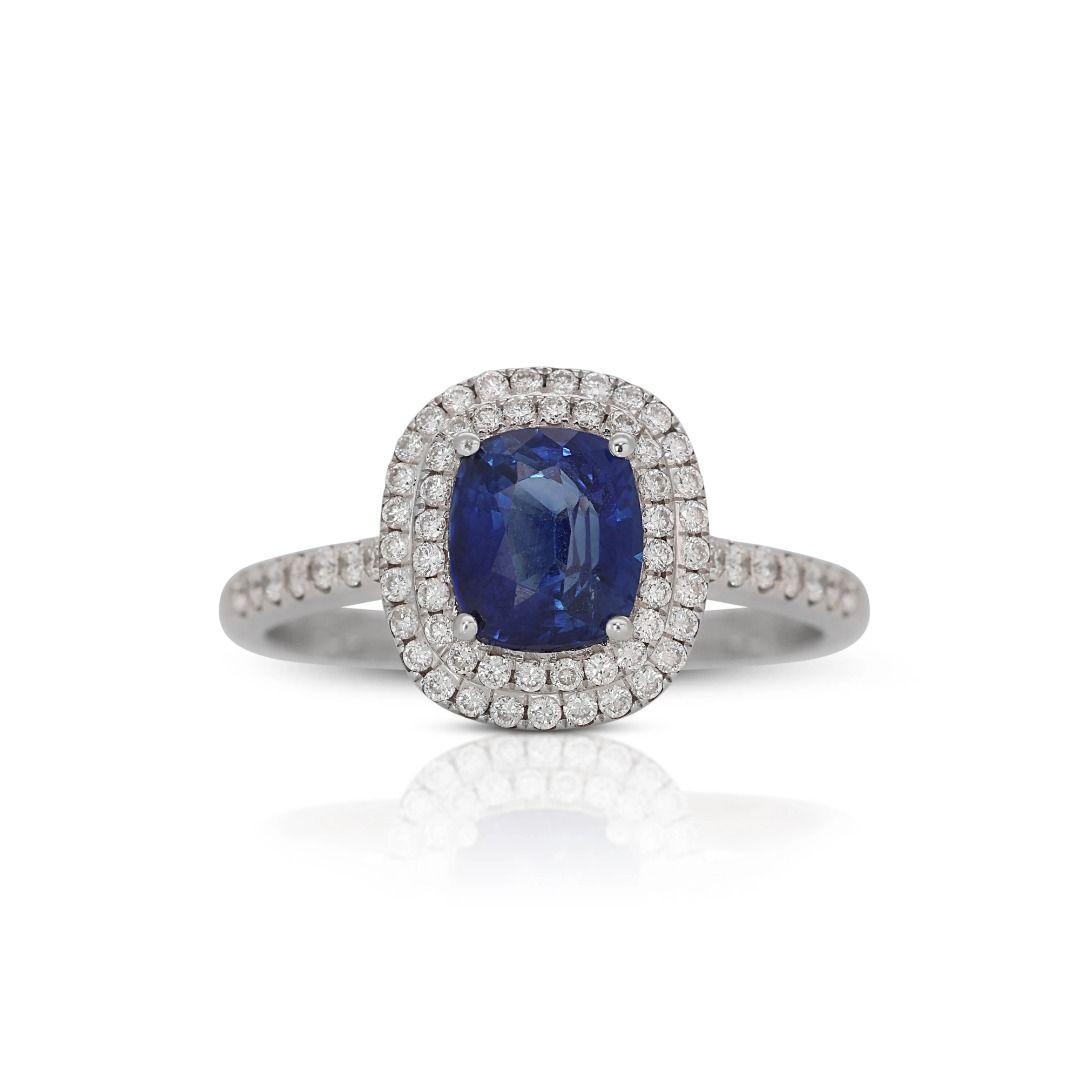 White sapphire best sale halo ring