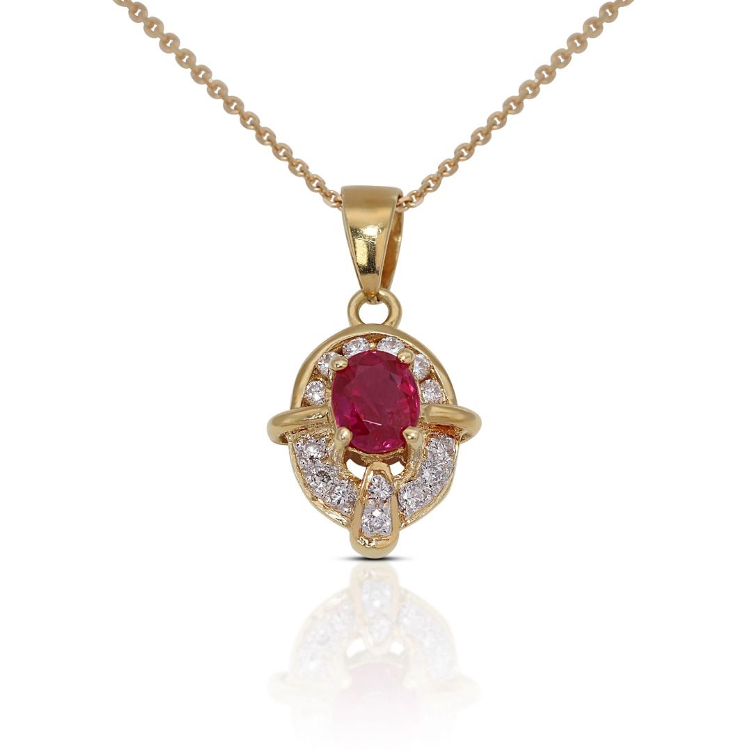 Gold pendant hotsell with ruby