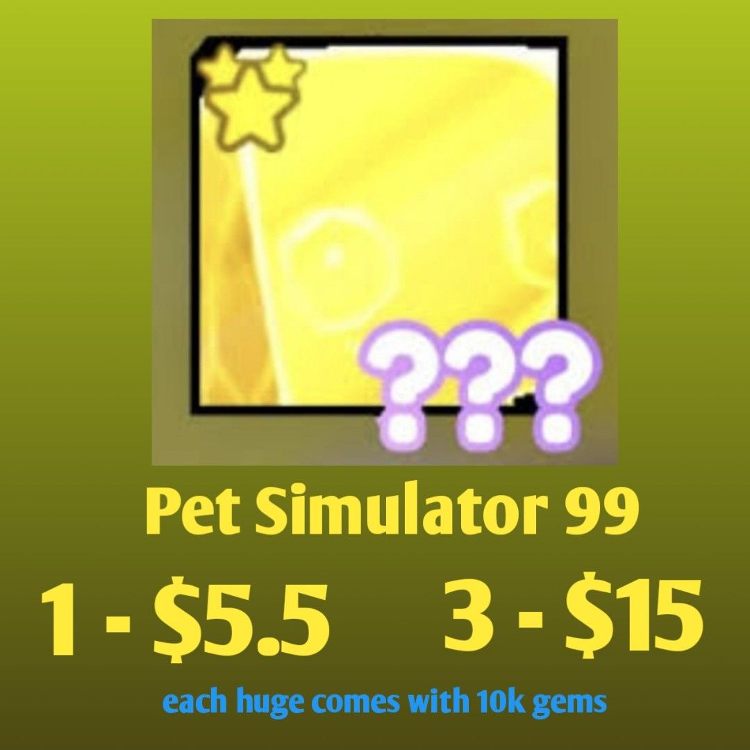 PET SIMULATOR 99 - PS99 - ROBLOX - GEMS - PETS - HUGES - CHEAP AND