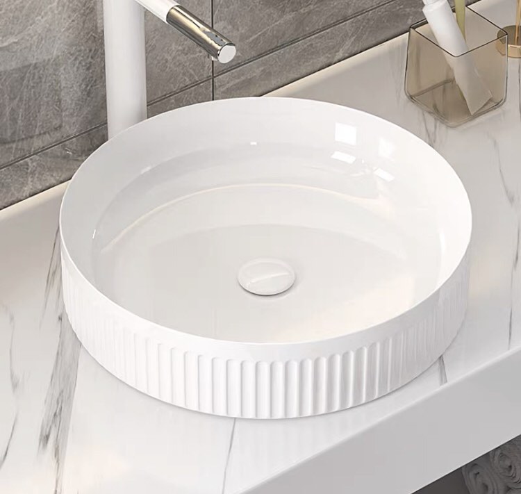 40cm round basin / white round basin, Furniture & Home Living, Bathroom & Kitchen Fixtures on