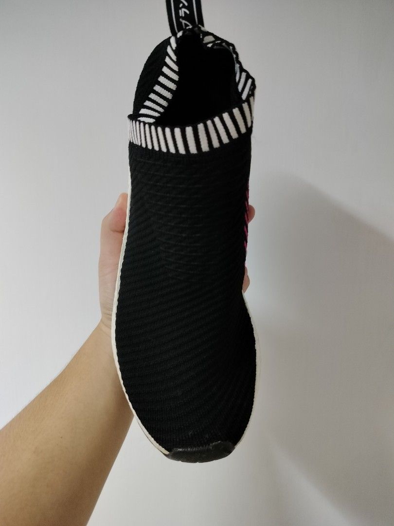 Adidas nmd cs2 top core black shock pink