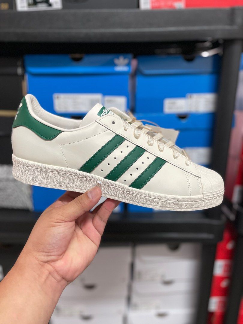 Adidas superstar on sale vintage white green