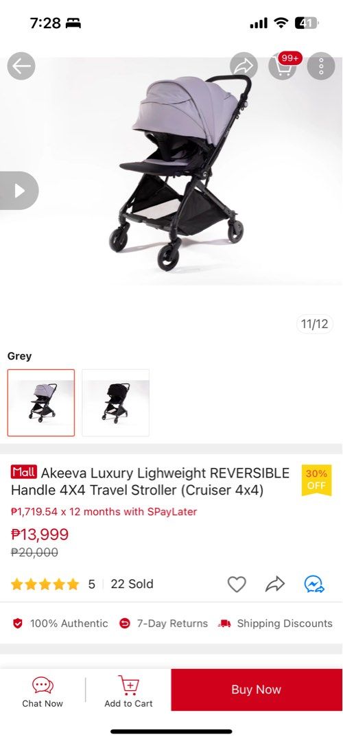 Akeeva luxury aluminum stroller review top