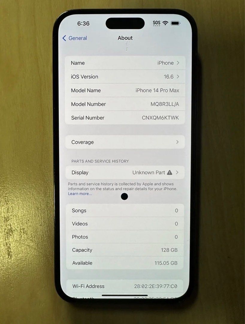 Apple iPhone 14 Pro Max - 128GB locked Spectrum (Category: Mobile Phones) located in Toronto. Submitted by howard.m001 (Listing ID 1270787978, Image 3). Description: Blacklisted iphone 14 pro max 128gb for sale, it will not work with sim in the US, only for parts .