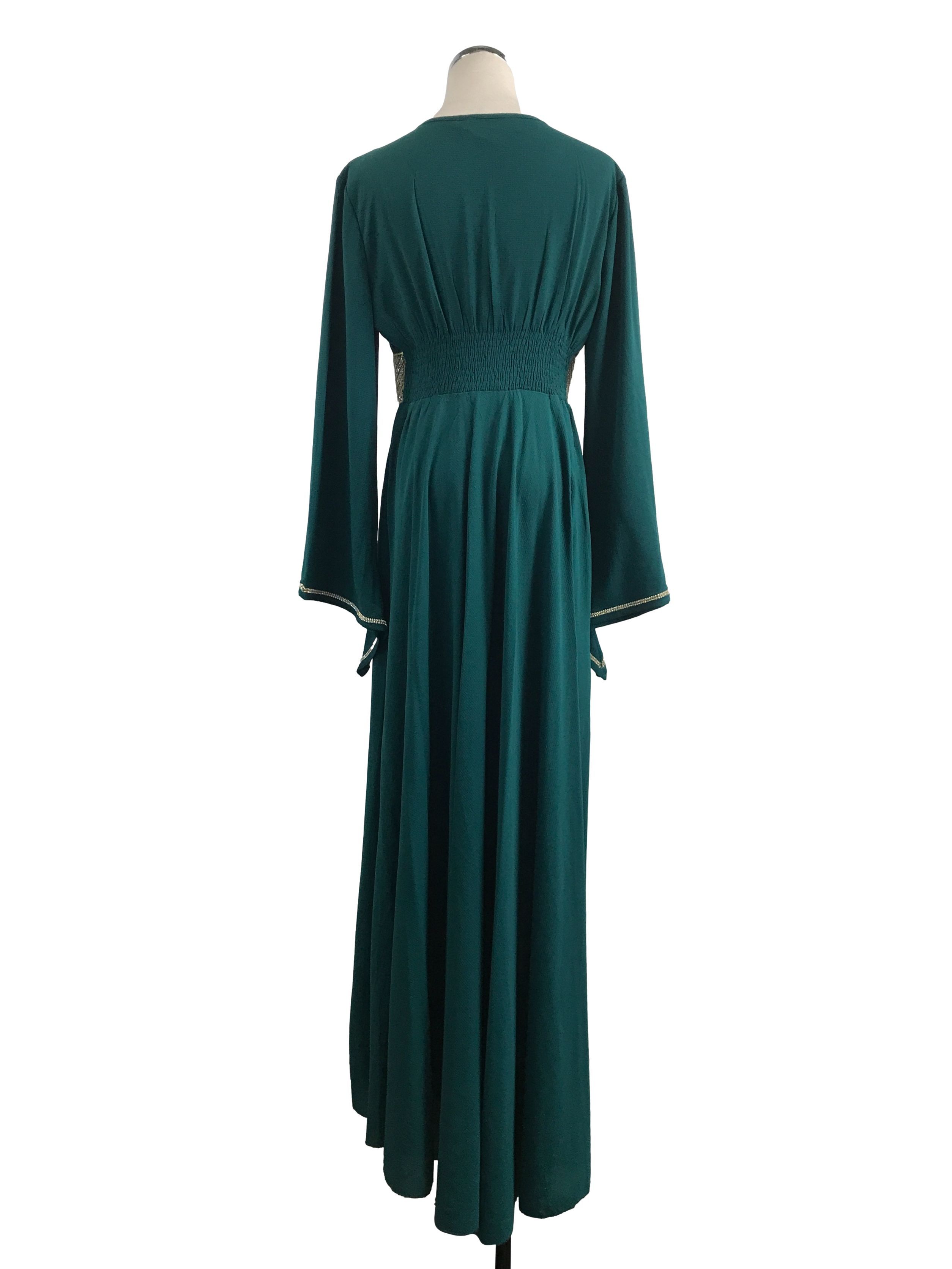 Emerald green bell sleeve store dress
