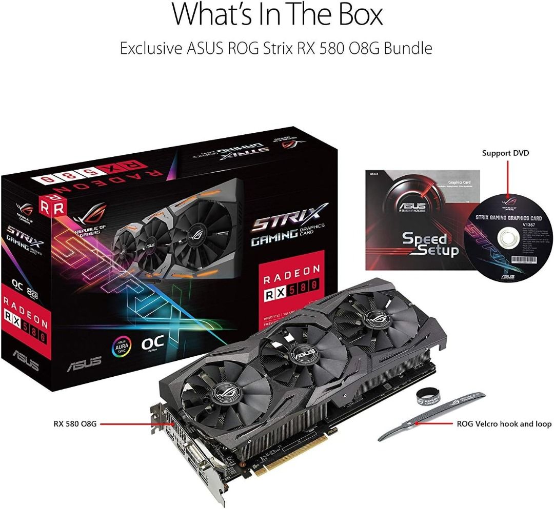 ASUS ROG STRIX RADEON RX580 GRAPHICS CARD FOR SALE Computers Tech Parts Accessories Computer Parts on Carousell