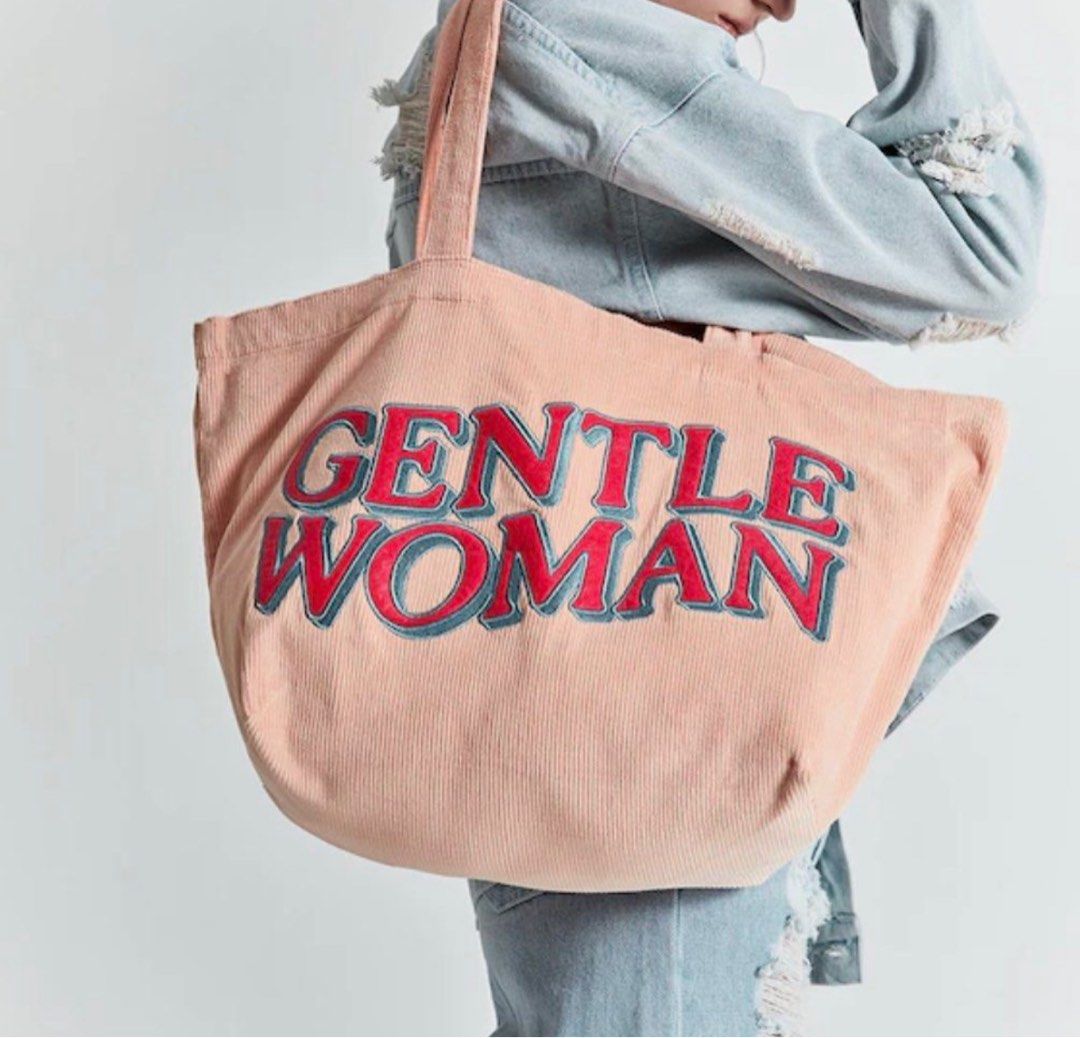 Pink corduroy tote bag store