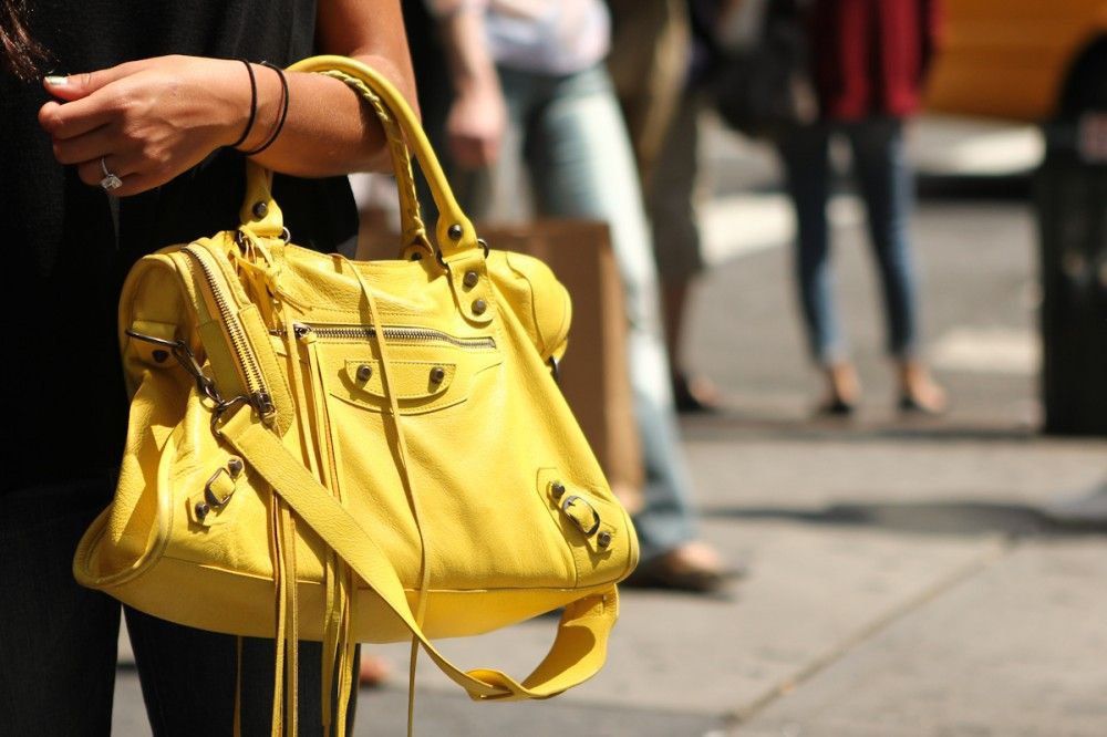 BALENCIAGA CLASSIC CITY LEATHER BAG YELLOW Luxury Bags Wallets