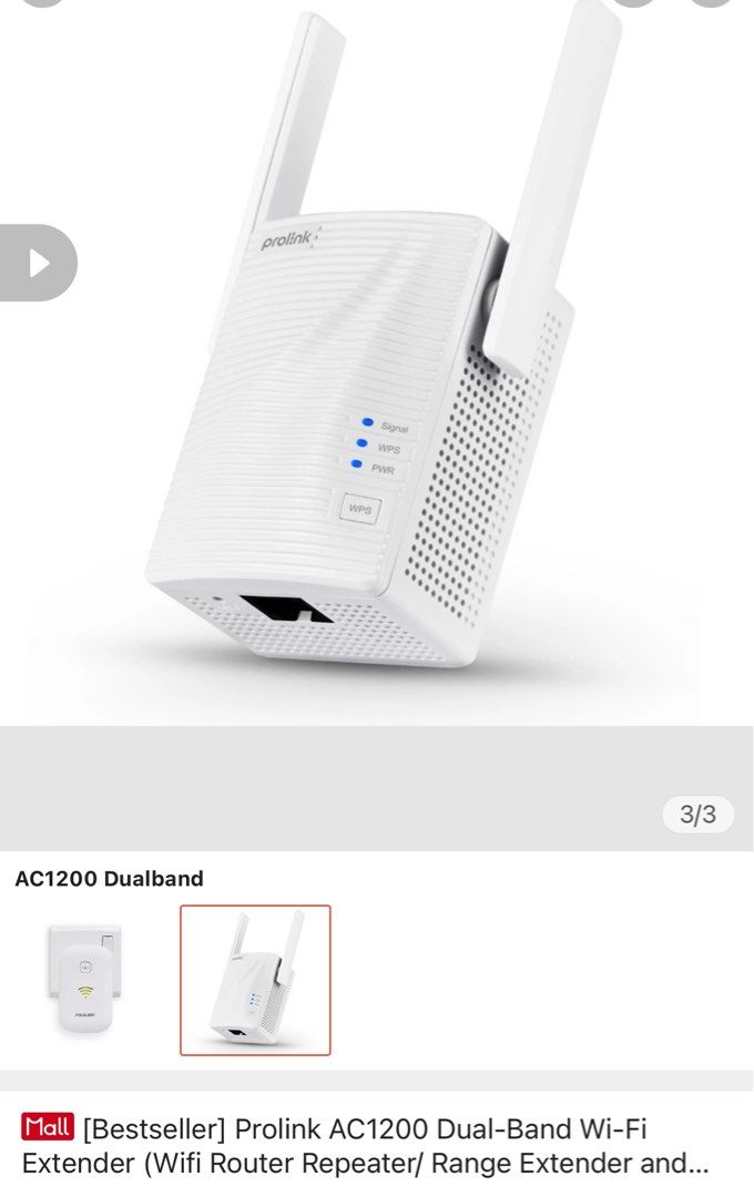 Dualband Wireless Repeater, AC Wifi Extender