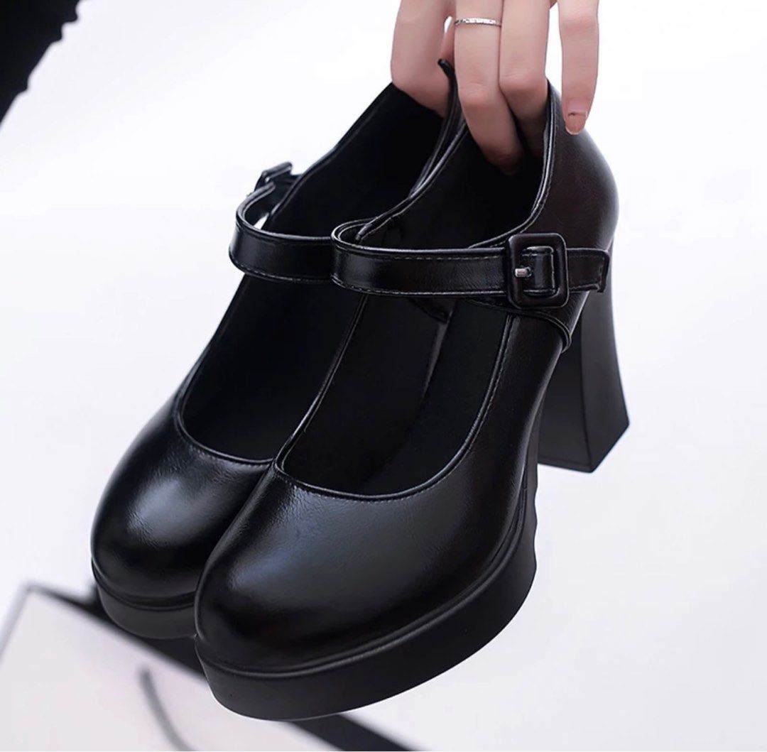 Women's fashion Black school office ladies heels shoes | Shopee Philippines