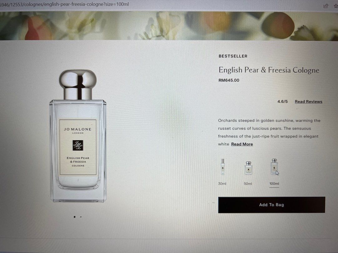 Jo malone english store pear & freesia
