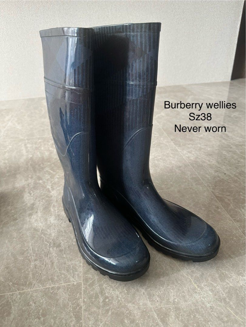 BN Burberry Wellington Boots Luxury Sneakers Footwear on Carousell